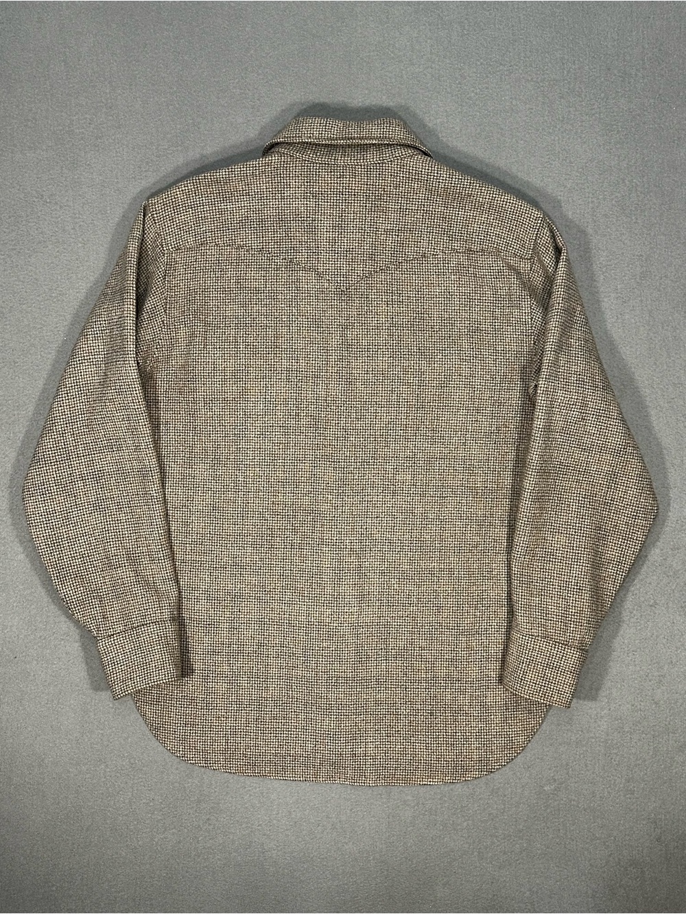 Vintage Pendleton Shirt Mens L Wool Western Snap Brown Tweed Shacket USA Style - Picture 2 of 15